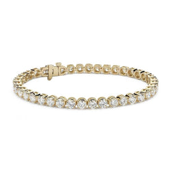 Ladies Round Brilliant Cut Natural Earth Mined Diamond Tennis Bracelet 6 Carats