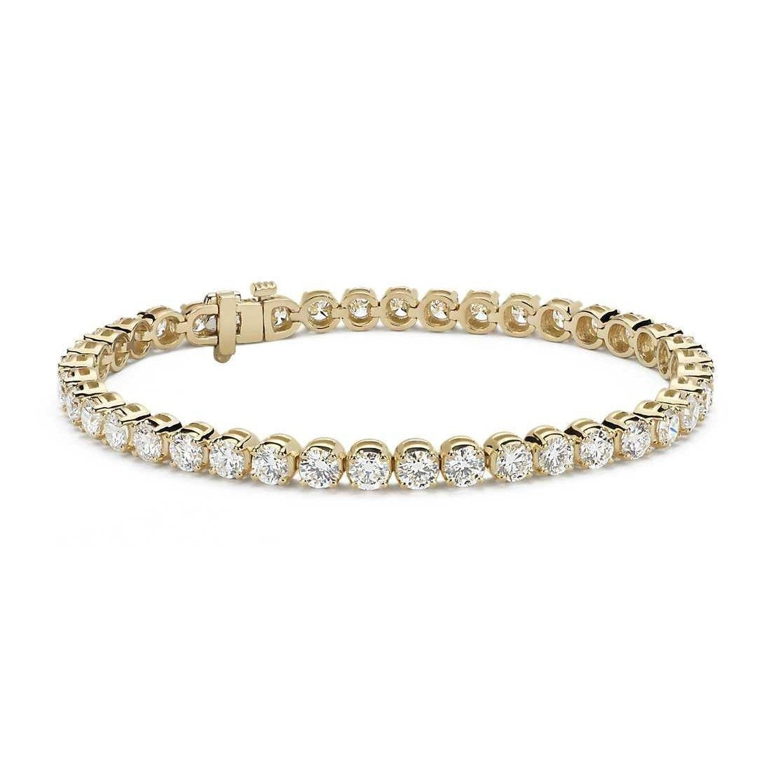 Ladies Round Brilliant Cut Diamond Tennis Bracelet 6 Carats