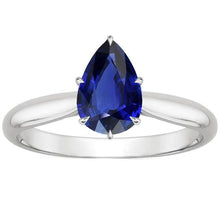 Ladies Solitaire Gemstone Ring Pear Ceylon Sapphire 4 Carats