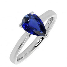 Ladies Solitaire Ring Teardrop Style Pear Ceylon Sapphire 3 Carats
