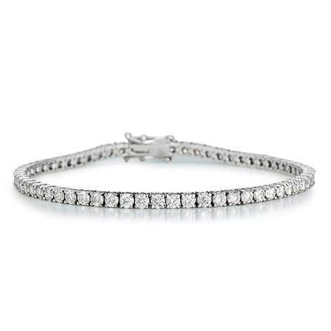 Ladies Tennis Bracelet 6.60 Carats Round Cut Diamonds White Gold 14K