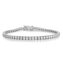 Ladies Tennis Bracelet 6.60 Carats Round Cut Diamonds White Gold 14K