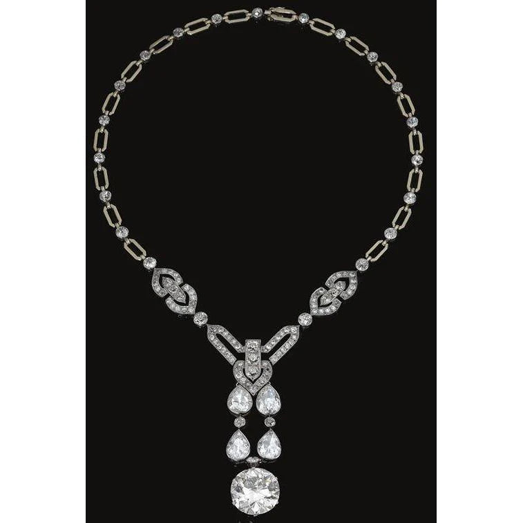 Like La Belle Epoque Jewelry Women Round & Pear Cut Diamond Necklace