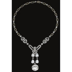 Like La Belle Epoque Jewellery Women Round & Pear Cut Natural Earth Mined Diamond Necklace