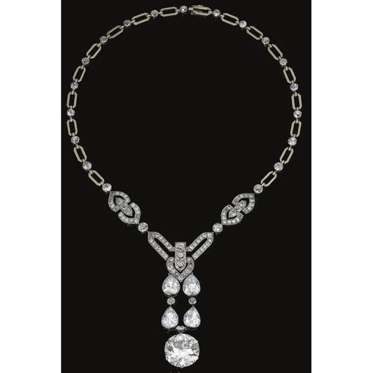 Like La Belle Epoque Jewelry Women Round & Pear Cut Diamond Necklace
