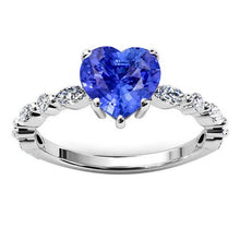 Marquise & Round Diamond Ring Heart Light Blue Sapphire 3 Carats