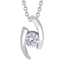 Natural Bezel Set 1.00 Carat Round Cut Diamond Pendant Necklace WG 14K