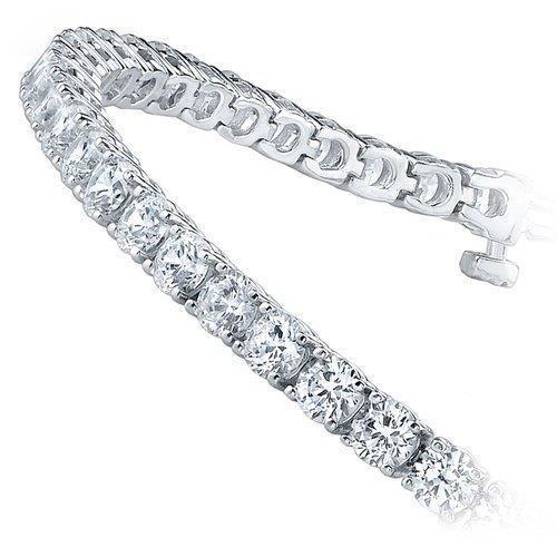 Natural Brilliant Cut Diamond Tennis Bracelet 7.50 Carats WG 14K