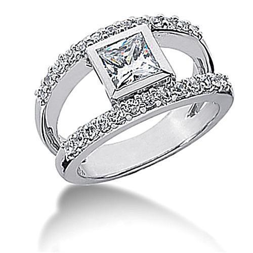 Natural Diamond 1 Carat White Gold Engagement Ring