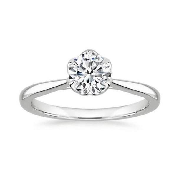 Natural Round Cut Diamond 1.70 Carats Engagement Ring White Gold