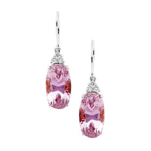 New Dangle Earrings 34.30 Ct Kunzite With Diamonds White Gold 14K
