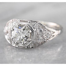 Old Miner Diamond Ring 2 Carats White Gold 14K