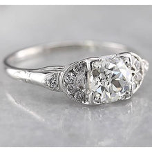 Old Miner Round Diamond Ring 1.50 Carats White Gold 14K