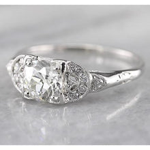 Old Miner Round Diamond Ring 1.50 Carats White Gold 14K