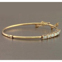Opal Bangle 5.25 Carats Yellow Gold Women Jewelry New