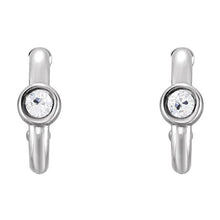 Open Hoop Earrings Old European Diamonds Bezel Set 2 Carats