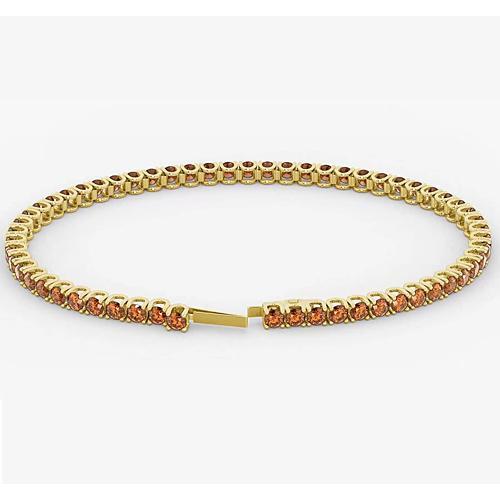 Orange Sapphire Tennis Bracelet 5.90 Carats Jewelry New