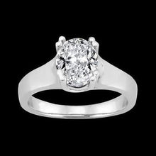 Oval 2 Carat Diamond Solitaire Engagement Ring White Gold 14K