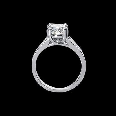 Oval 2 Carat Diamond Solitaire Engagement Ring White Gold 14K