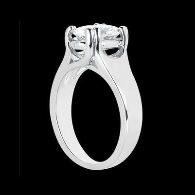 Oval 2 Carat Diamond Solitaire Engagement Ring White Gold 14K
