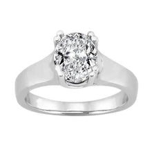 Oval 2 Carat Diamond Solitaire Engagement Ring White Gold 14K