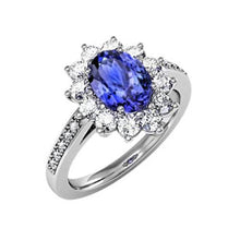 Oval And Round Brilliant Diamonds 3.75 Carat Ring Tanzanite WG 14K