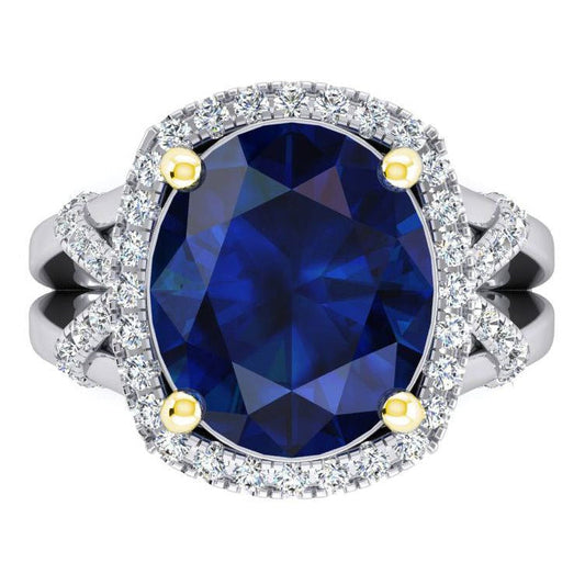 natural round sapphire 7.81ct ring close up detail
