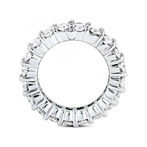 Oval Cut Diamond Eternity Engagement Band 4 Carats White Gold 14K