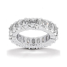 Oval Cut Diamond Eternity Engagement Band 4 Carats White Gold 14K
