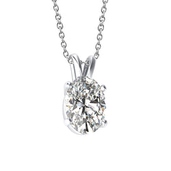 Oval Cut Natural Earth Mined Diamond Necklace Pendant Women 1.5 Ct. Gold Fine Jewellery