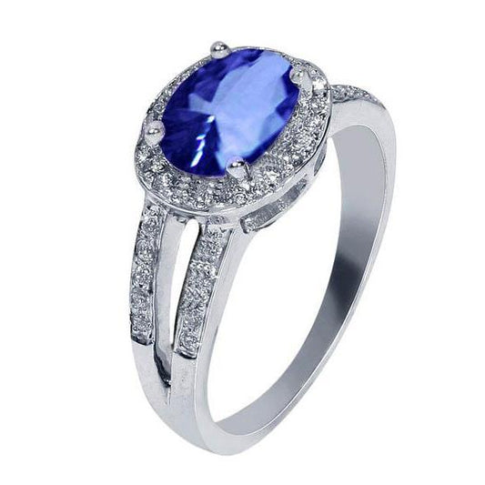 Oval Sri Lanka Sapphire Round Diamonds Ring 3.51 Carat