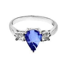 Pear Ceylon Sapphire Diamond White Gold Ring 4.21 Ct Jewelry