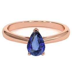 Pear Cut Solitaire Ring Rose Gold 1.50 Carats Gemstone Jewellery
