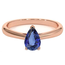 Pear Cut Solitaire Ring Rose Gold 1.50 Carats Gemstone Jewelry