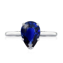 Pear Cut Solitaire Srilanka Sapphire Ring 2 Carats Prong Set Jewellery