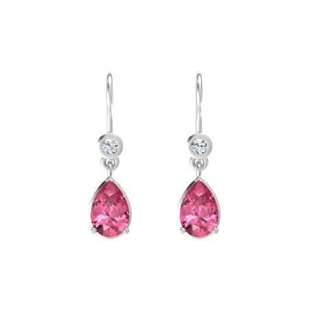 Pear Cut Tourmaline 10.50 Carats Dangle Earrings White Gold 14K