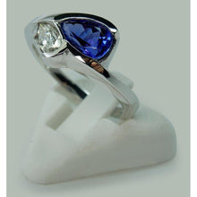 Pear Shape Infinity Tanzanite And Diamond Ring 2.25 Ct. Gold 14K