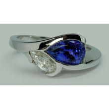 Pear Shape Infinity Tanzanite And Diamond Ring 2.25 Ct. Gold 14K