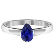 Pear Solitaire Natural Blue Sapphire Ring 1.50 Carats