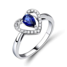 Pear Sri Lankan Sapphire And Round Diamond 2.25 Carats Ring