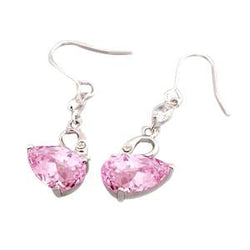Pink Kunzite & Diamond 16.50 Carats Dangle Earrings White Gold 14K