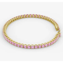Pink Sapphire Tennis Bracelet 5.90 Carats Women White Gold Jewelry