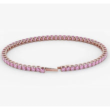 Pink Sapphire Tennis Bracelet Rose Gold 14K 5.90 Carats Jewelry