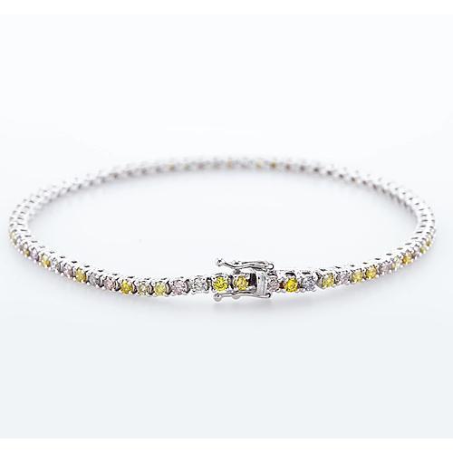 Pink, White, Yellow & Green Sapphire Tennis Bracelet 5 Carats Jewelry