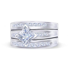 Princess And Round Diamonds Engagement Ring 2.75 Carat Diamond Band