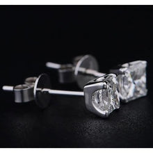 Princess Diamond Stud Earrings 1.50 Carats Prong White Gold 14K
