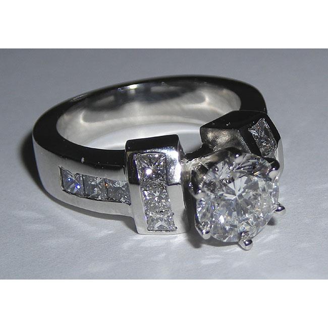 Princess and Round Diamond Ring Engagement Set 6.61 Carats