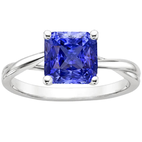 Radiant Solitaire Sapphire Engagement Ring 2.50 Carats