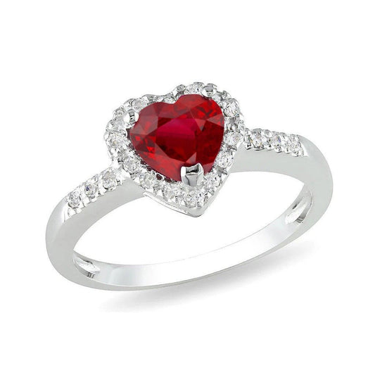 Red Ruby Gemstone With Diamond Ring White Gold Jewelry 3.20 Carats