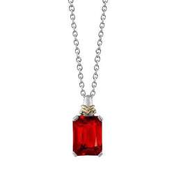 Red Ruby Pendant Necklace With Chain 6 Carat Gold 14K
